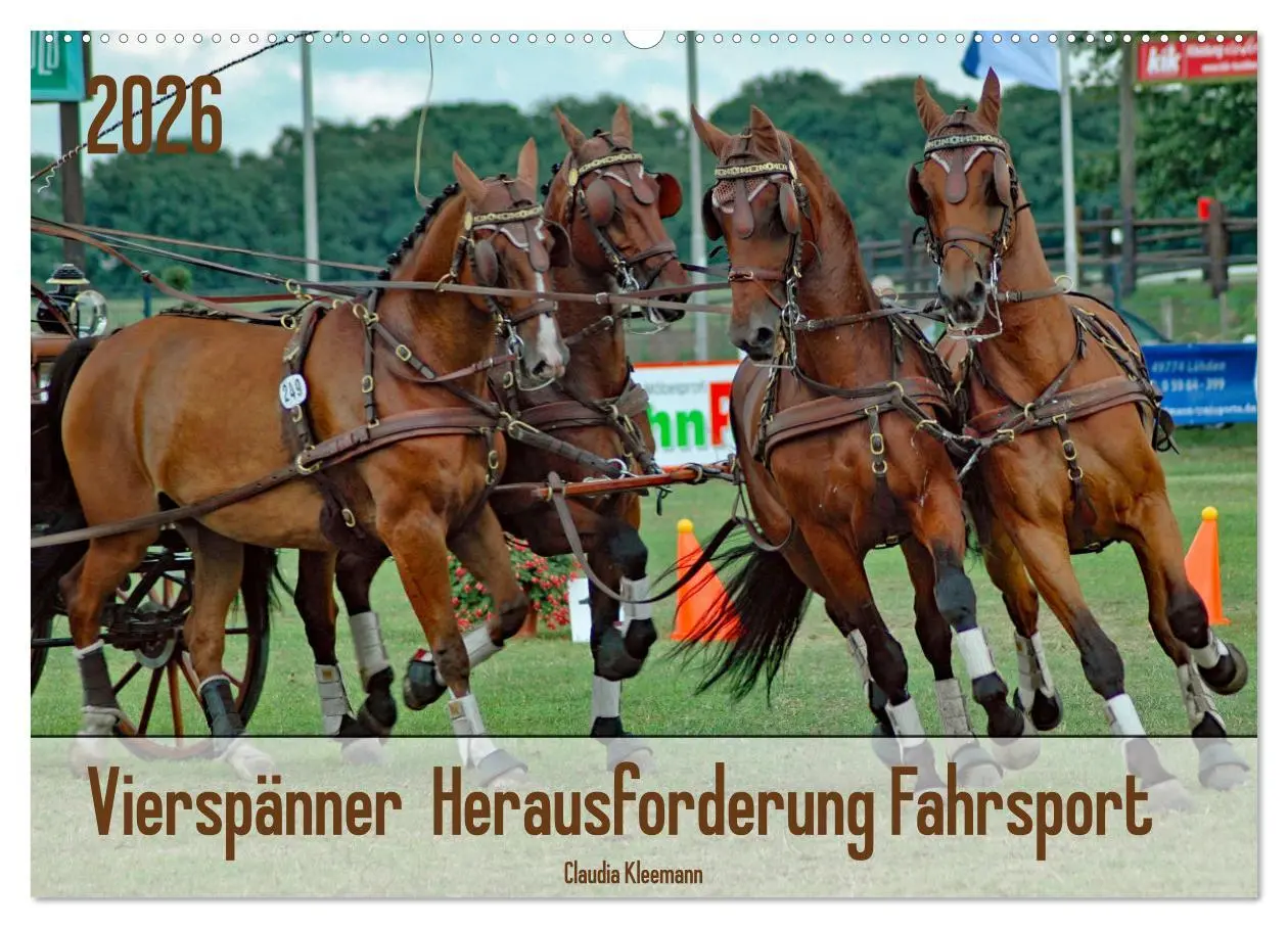 Cover: 9783457583517 | Vierspänner Herausforderung Fahrsport (Wandkalender 2026 DIN A2...