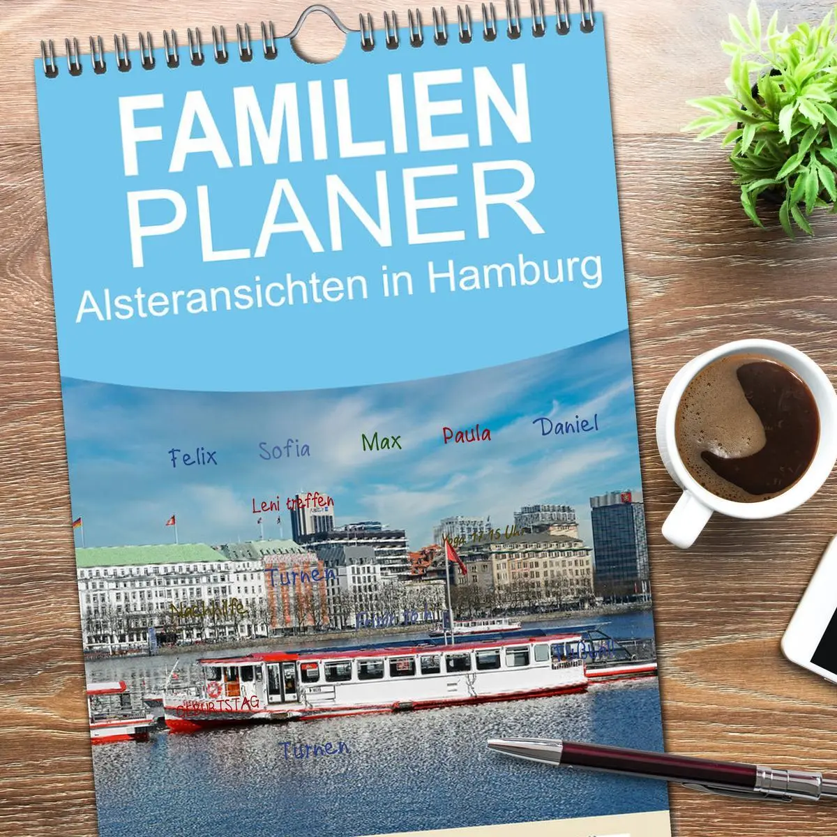 Bild: 9783516503517 | Familienplaner 2026 - Alsteransichten in Hamburg mit 5 Spalten...