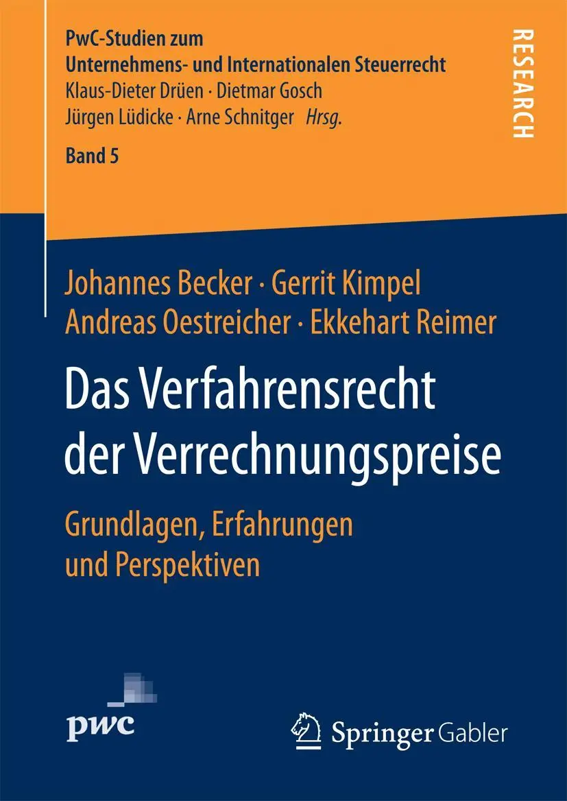Cover: 9783658163617 | Das Verfahrensrecht der Verrechnungspreise | Johannes Becker (u. a.)
