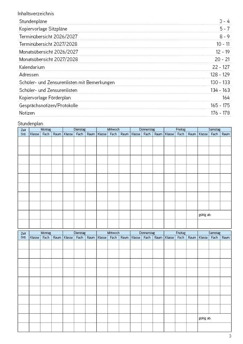 Bild: 4260094453717 | Lehrerkalender - Planer für Lehrerinnen und Lehrer 2026/27 | Verlag