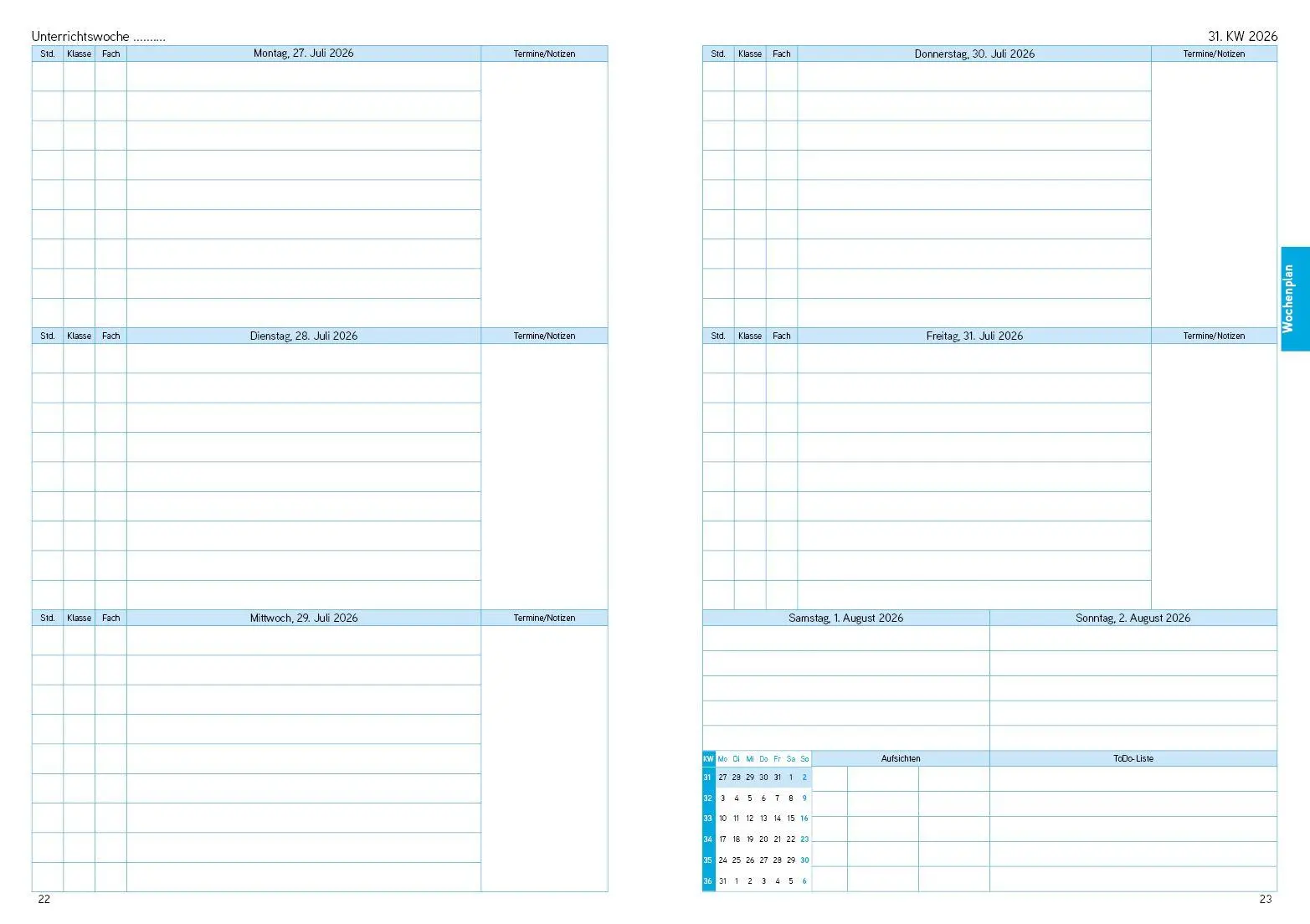 Bild: 4260094453717 | Lehrerkalender - Planer für Lehrerinnen und Lehrer 2026/27 | Verlag