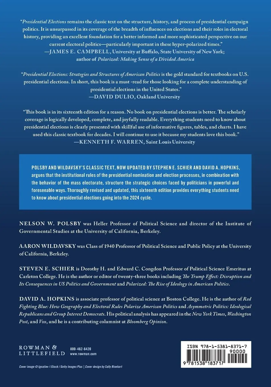 Rückseite: 9781538183717 | Presidential Elections | Nelson W. Polsby (u. a.) | Taschenbuch | 2023