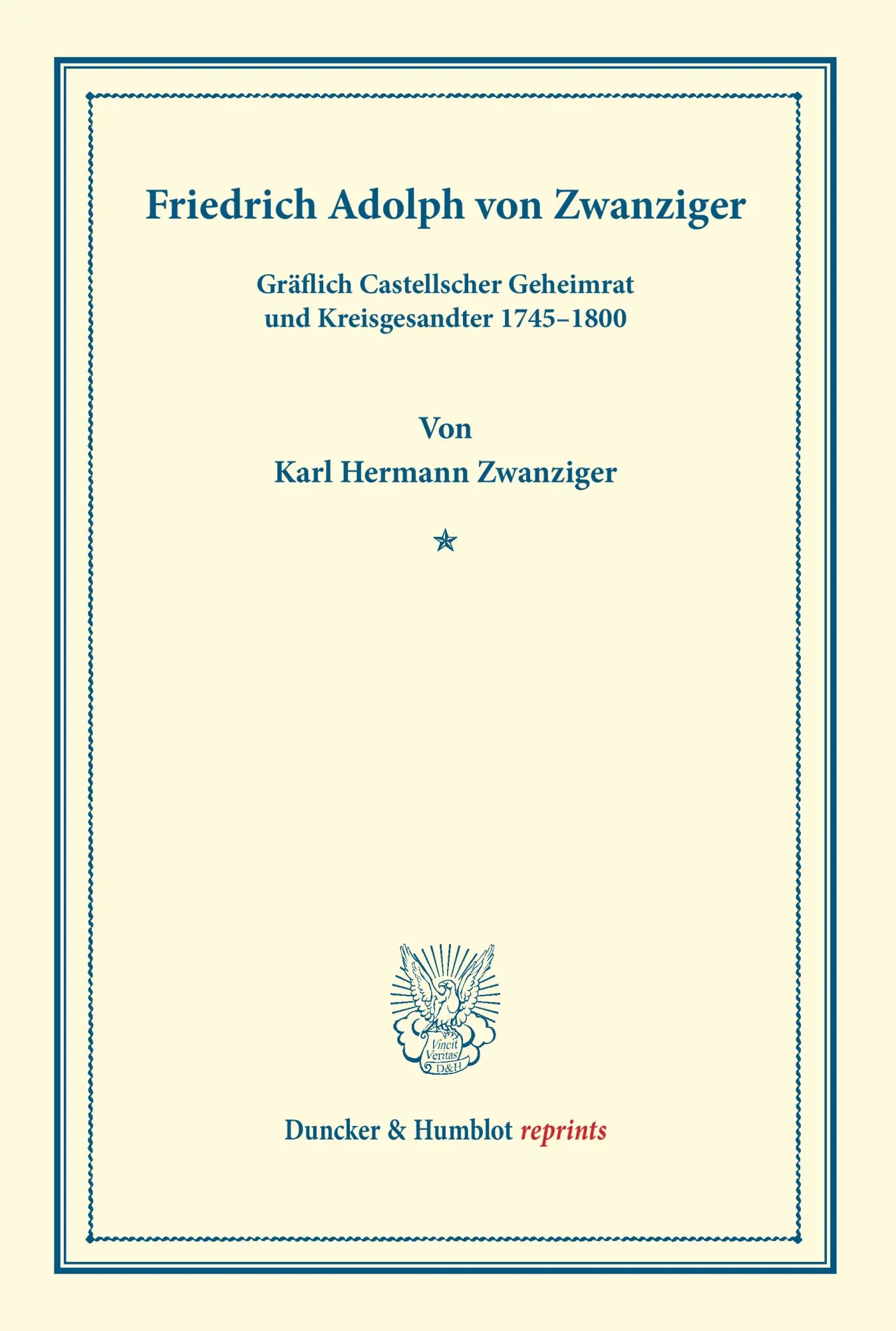 Cover: 9783428163717 | Friedrich Adolph von Zwanziger | Karl Hermann Zwanziger | Taschenbuch