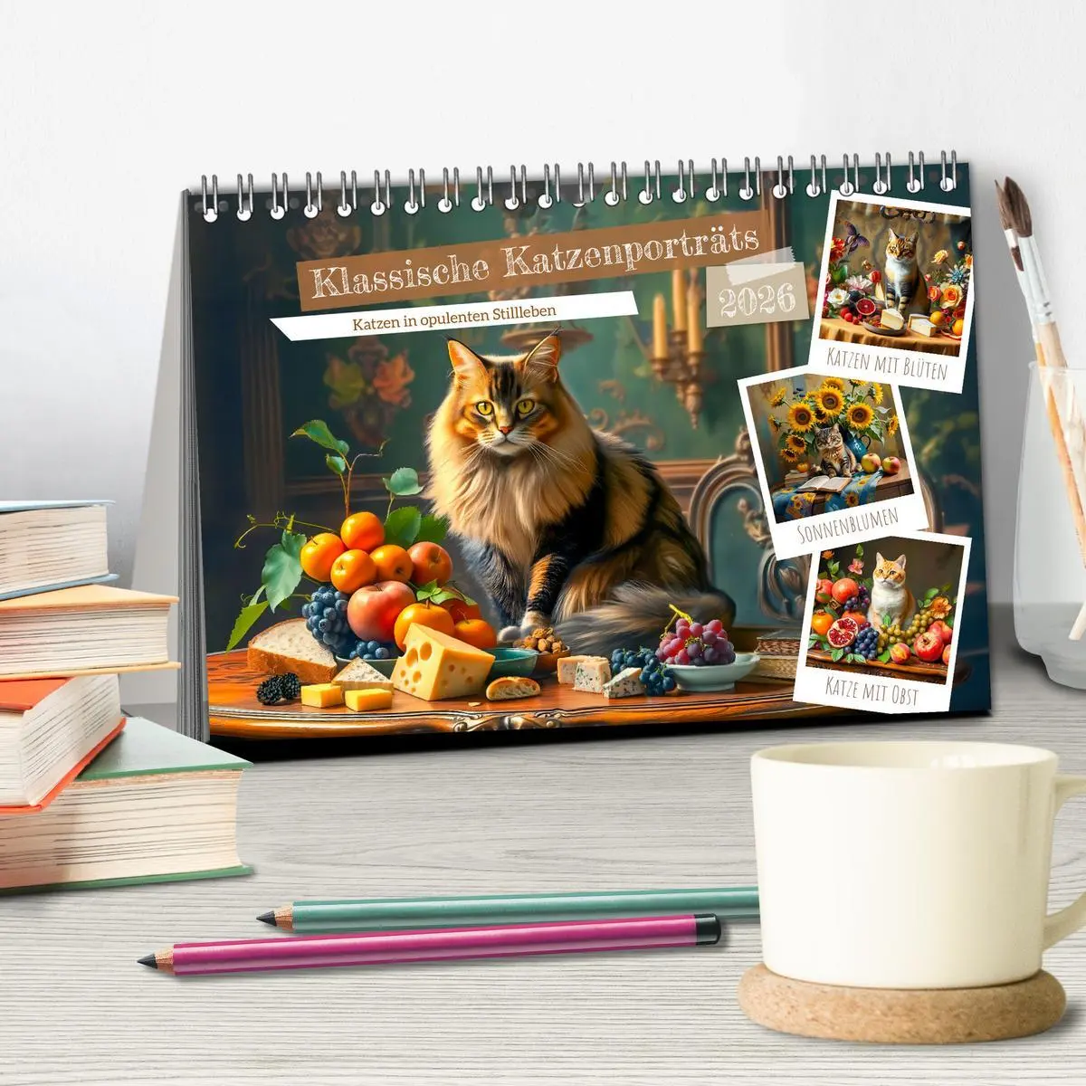 Bild: 9783457253717 | Klassische Katzenporträts - Katzen in opulenten Stillleben...