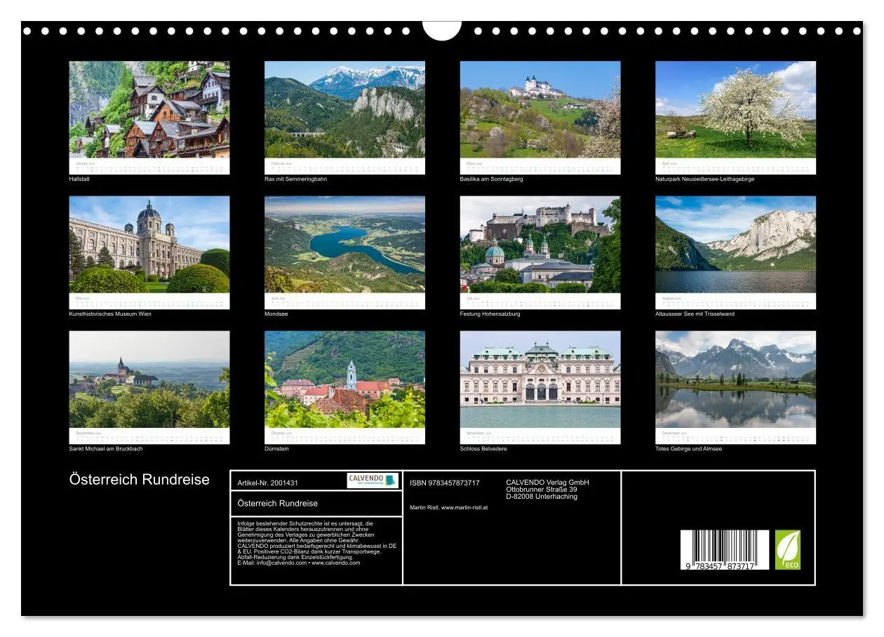 Bild: 9783457873717 | Österreich Rundreise (Wandkalender 2026 DIN A3 quer), CALVENDO...