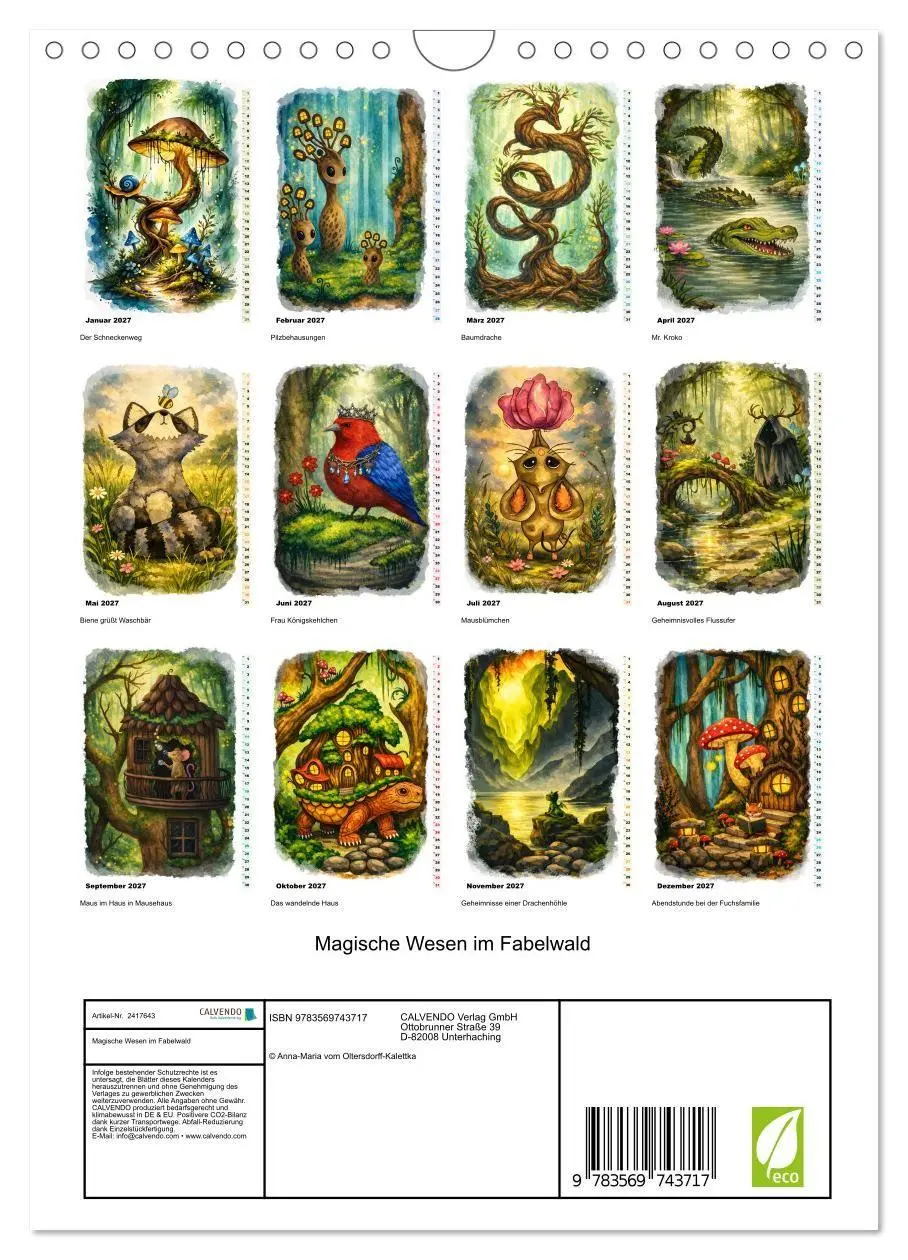 Bild: 9783569743717 | Magische Wesen im Fabelwald (Wandkalender 2027 DIN A4 hoch),...