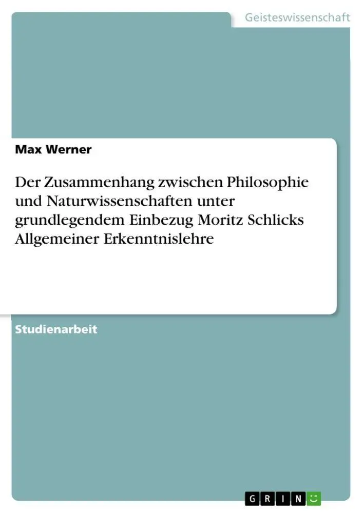 Cover: 9783656863717 | Der Zusammenhang zwischen Philosophie und Naturwissenschaften unter...