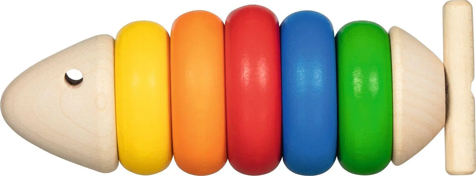 Cover: 4013594583817 | Fädelfisch Felix | 13 x 4,5 x 4,5 cm, Ahornholz, 7 Teile, per Stück