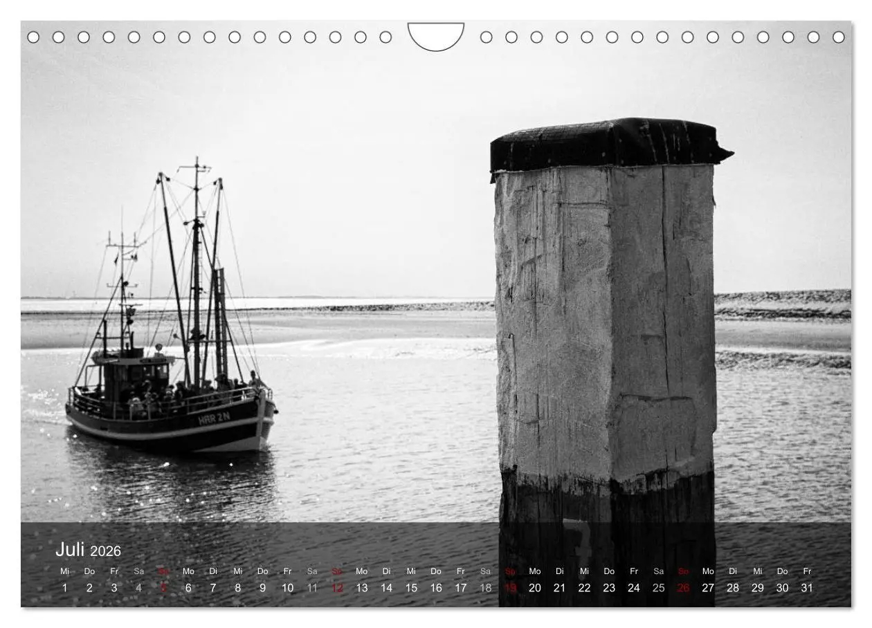 Bild: 9783457863817 | Wangerooge Noir (Wandkalender 2026 DIN A4 quer), CALVENDO...