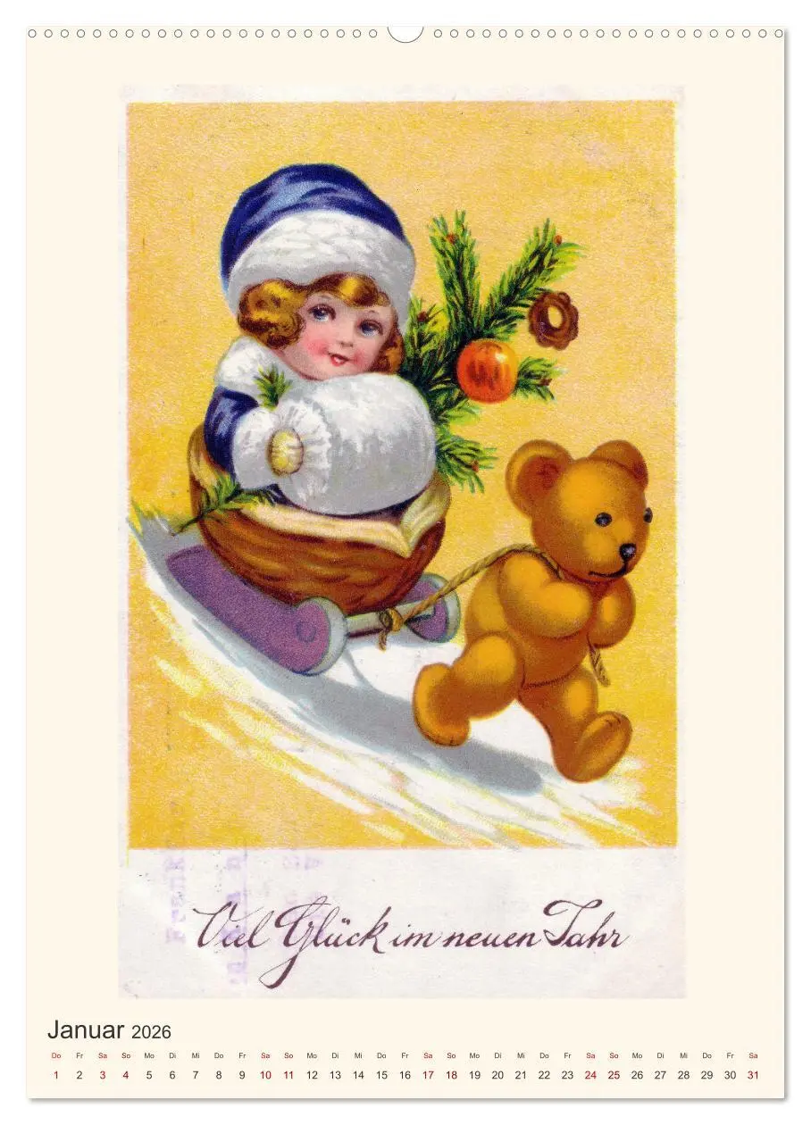 Bild: 9783516333817 | Erste Liebe - Teddybären auf alten Ansichtskarten (Wandkalender...