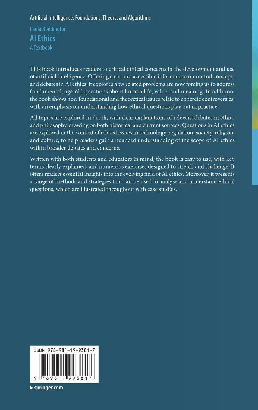 Rückseite: 9789811993817 | AI Ethics | A Textbook | Paula Boddington | Buch | xxi | Englisch