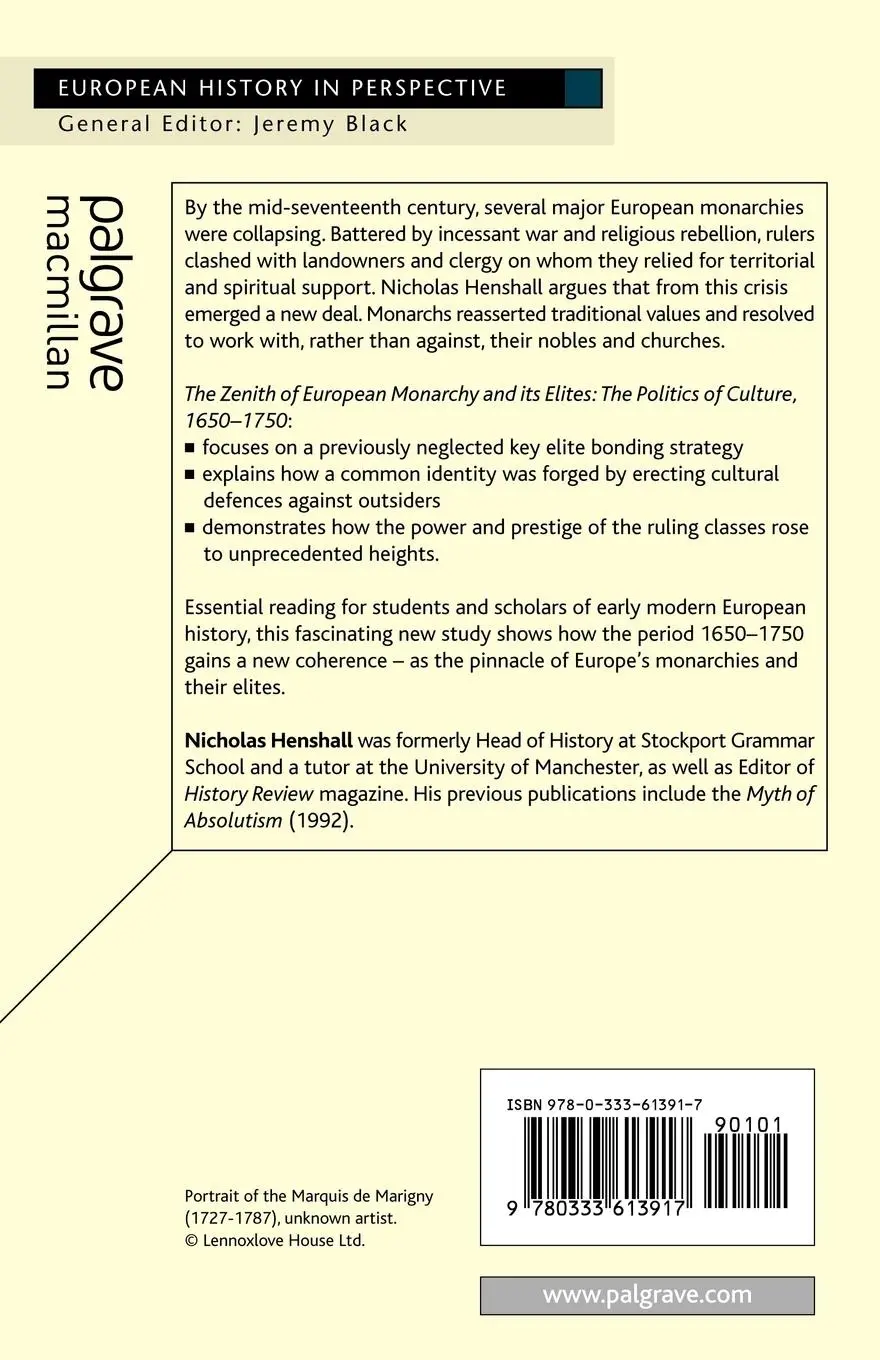 Rückseite: 9780333613917 | The Zenith of European Monarchy and Its Elites | Nicholas Henshall
