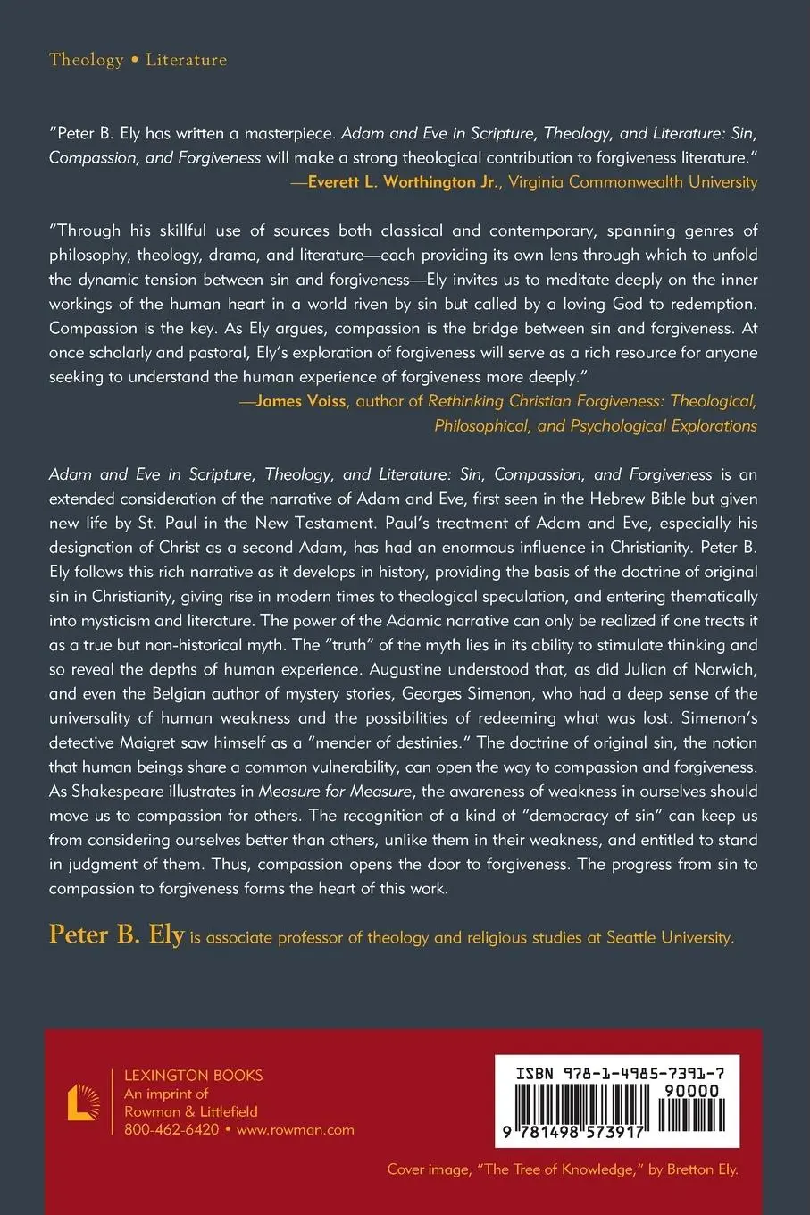 Rückseite: 9781498573917 | Adam and Eve in Scripture, Theology, and Literature | Peter B. Ely
