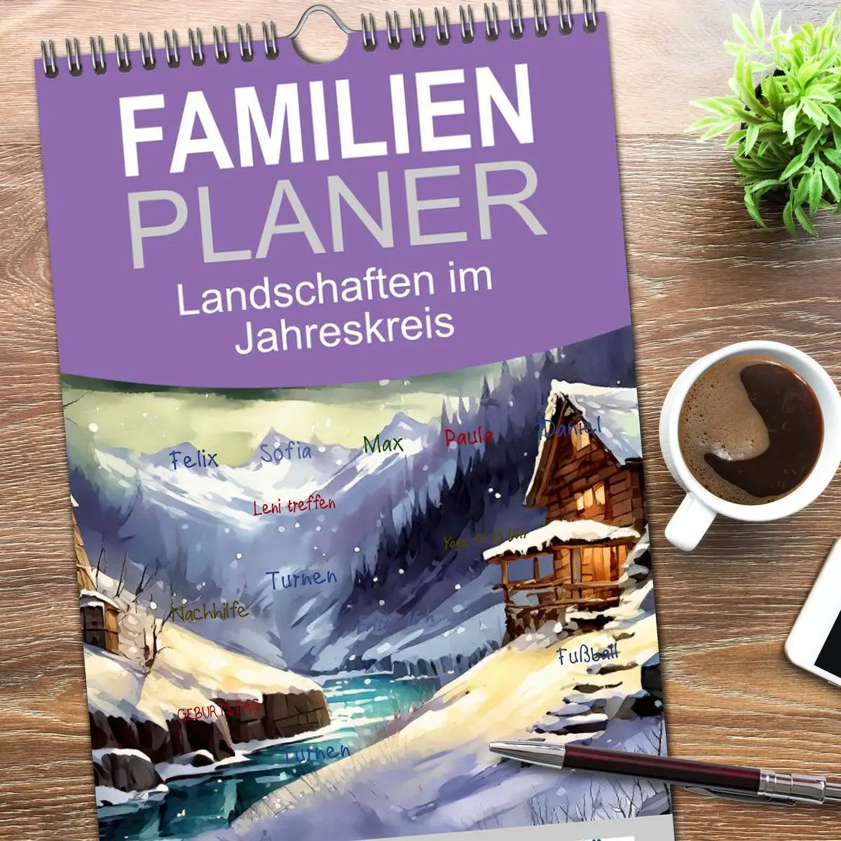 Bild: 9783516493917 | Familienplaner 2026 - Landschaften im Jahreskreis mit 5 Spalten...