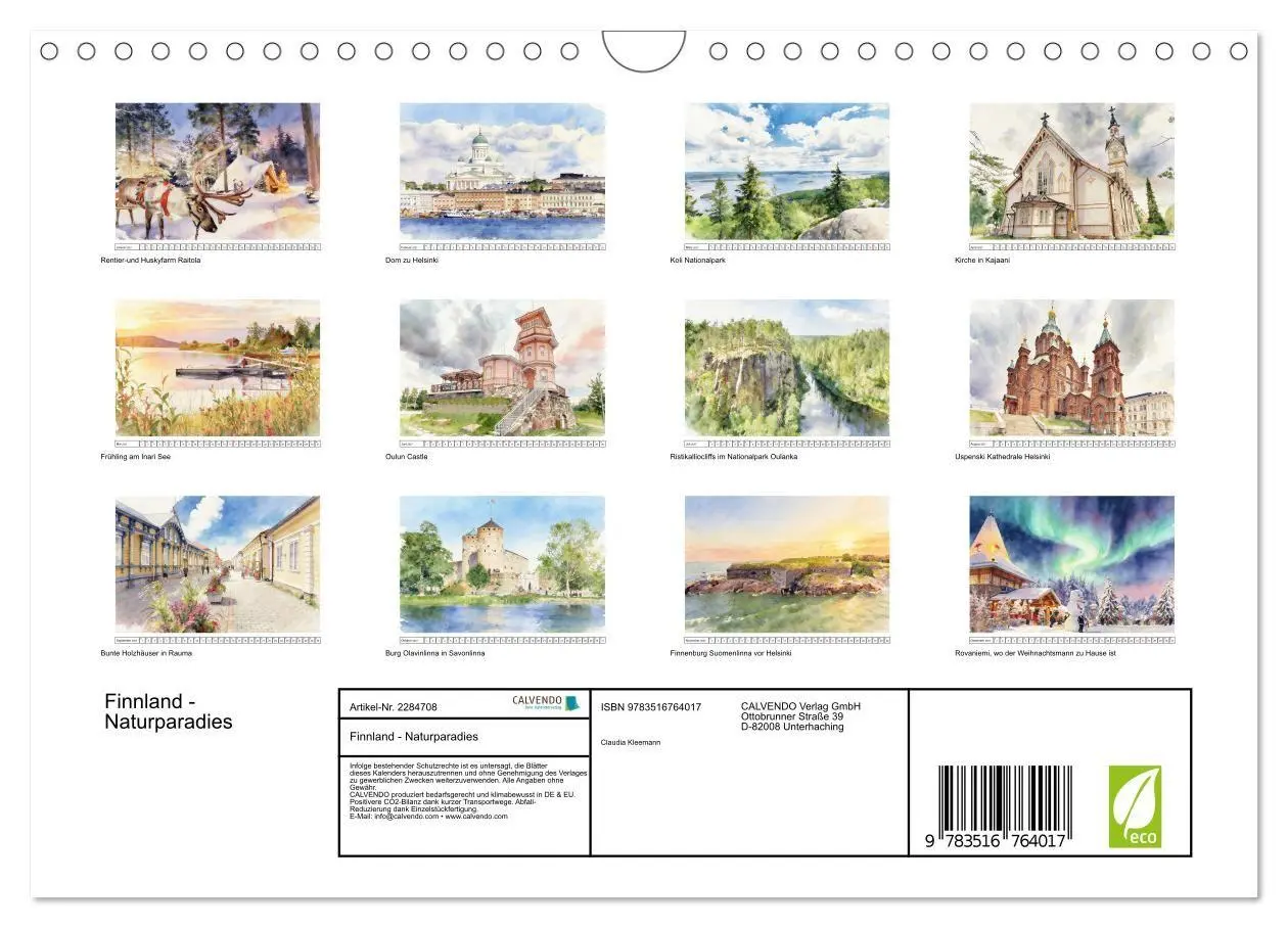 Bild: 9783516764017 | Finnland - Naturparadies (Wandkalender 2027 DIN A4 quer), CALVENDO...