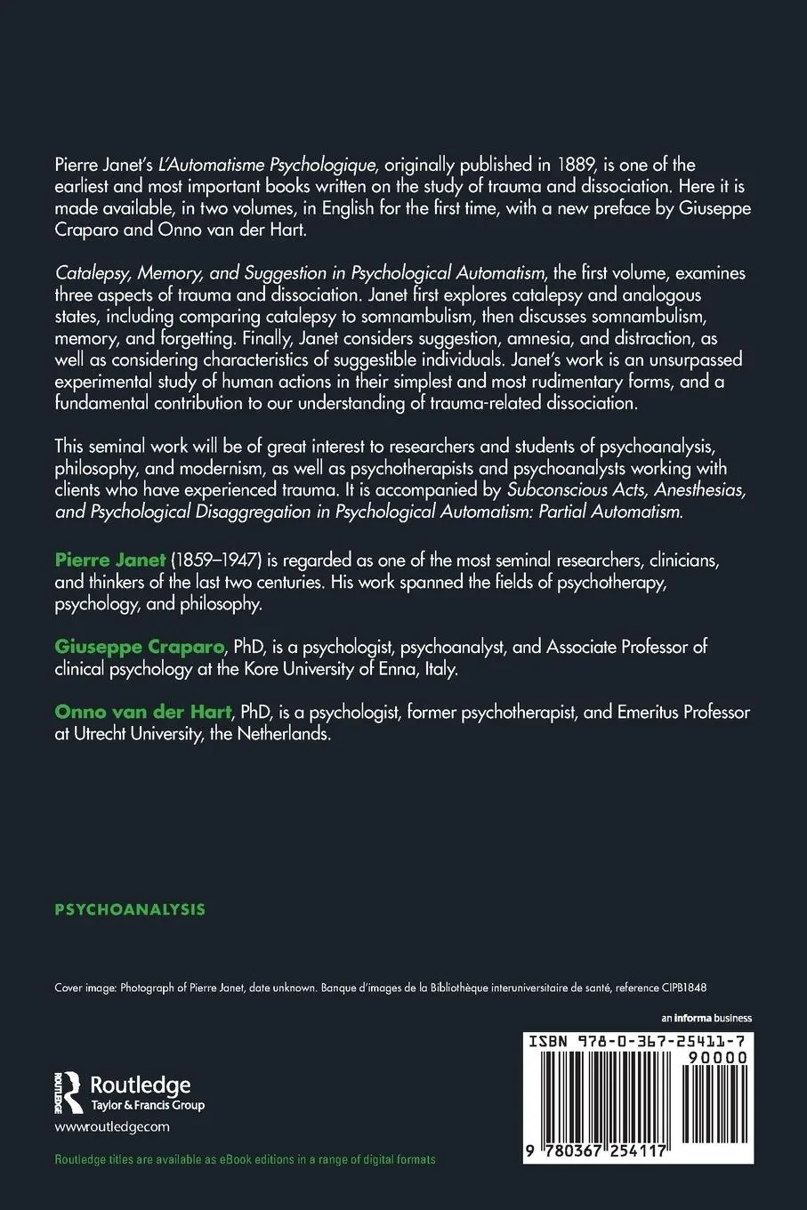 Rückseite: 9780367254117 | Catalepsy, Memory and Suggestion in Psychological Automatism | Janet