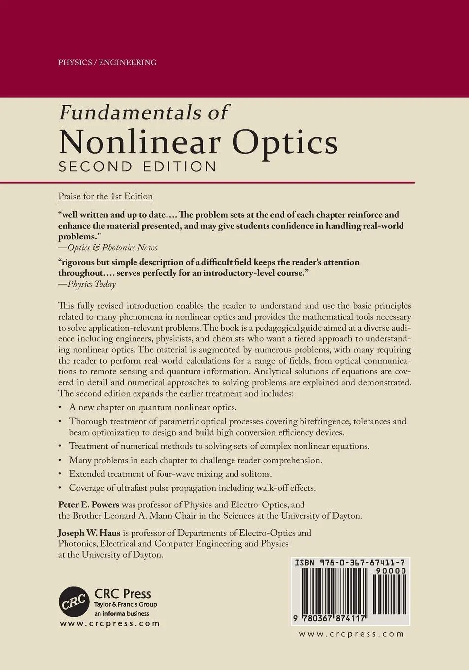 Rückseite: 9780367874117 | Fundamentals of Nonlinear Optics | Peter E. Powers (u. a.) | Buch