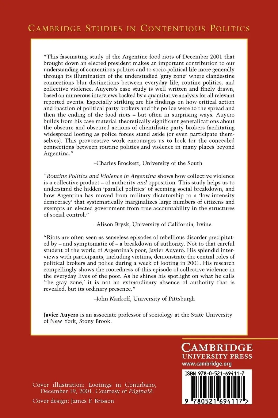 Rückseite: 9780521694117 | Routine Politics and Violence in Argentina | Javier Auyero | Buch