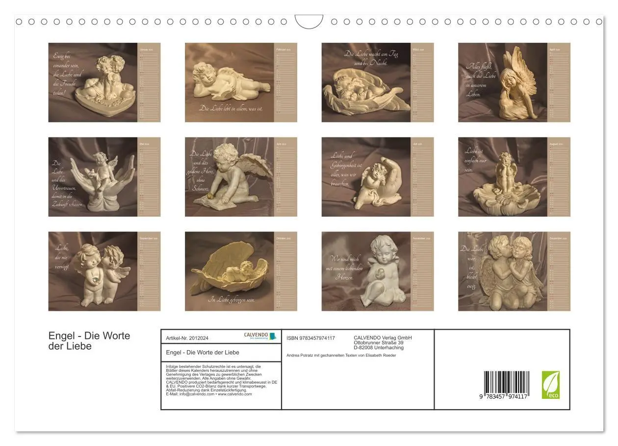 Bild: 9783457974117 | Engel - Die Worte der Liebe (Wandkalender 2026 DIN A3 quer),...
