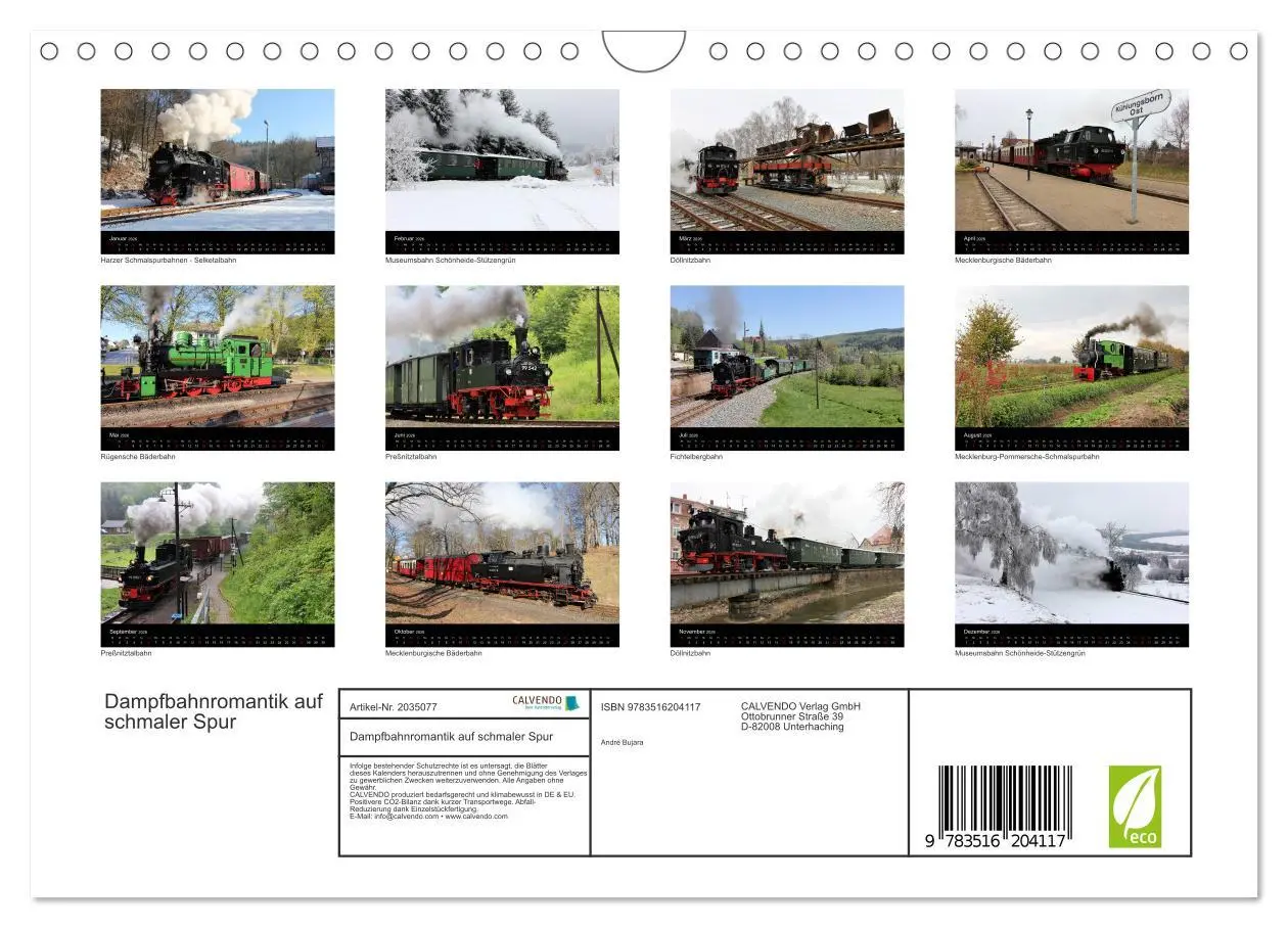Bild: 9783516204117 | Dampfbahnromantik auf schmaler Spur (Wandkalender 2026 DIN A4...