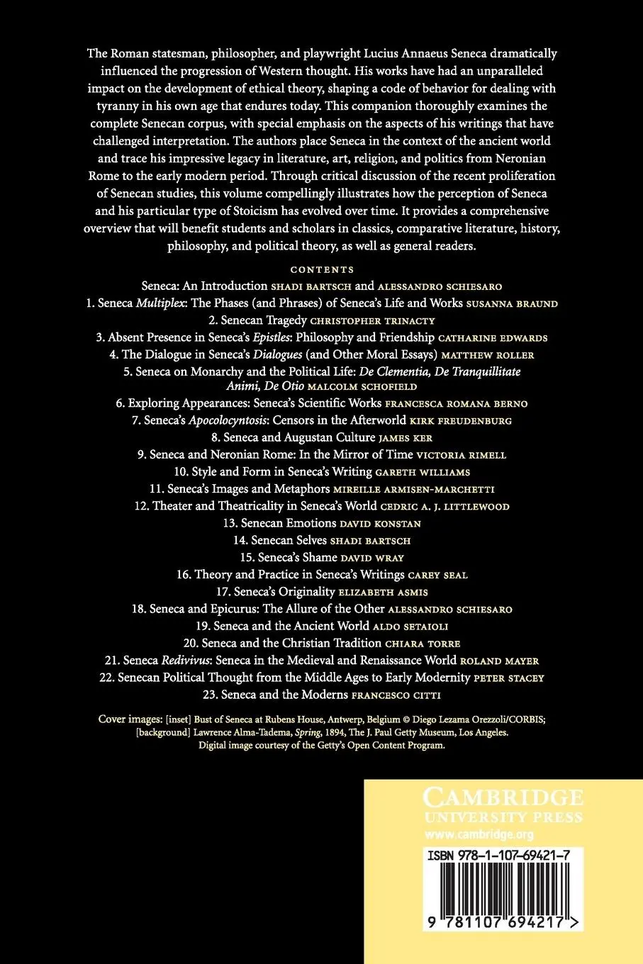 Rückseite: 9781107694217 | The Cambridge Companion to Seneca | Shadi Bartsch (u. a.) | Buch