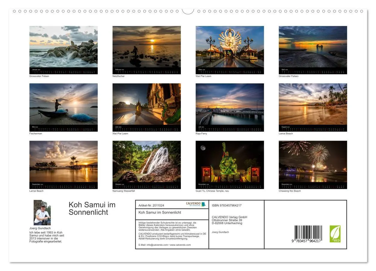 Bild: 9783457964217 | Koh Samui im Sonnenlicht (hochwertiger Premium Wandkalender 2026...