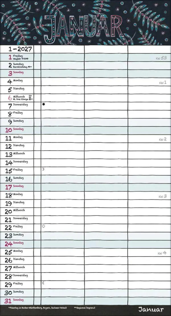 Bild: 9783819304217 | Tafeltimer für 2 mit Zetteltasche 2027 | Korsch Verlag | Kalender