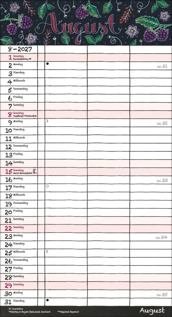 Bild: 9783819304217 | Tafeltimer für 2 mit Zetteltasche 2027 | Korsch Verlag | Kalender