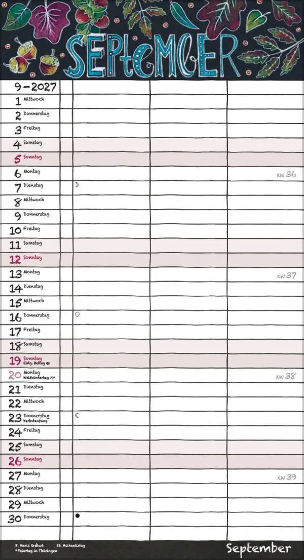 Bild: 9783819304217 | Tafeltimer für 2 mit Zetteltasche 2027 | Korsch Verlag | Kalender