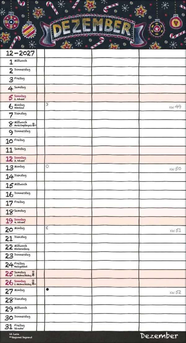 Bild: 9783819304217 | Tafeltimer für 2 mit Zetteltasche 2027 | Korsch Verlag | Kalender