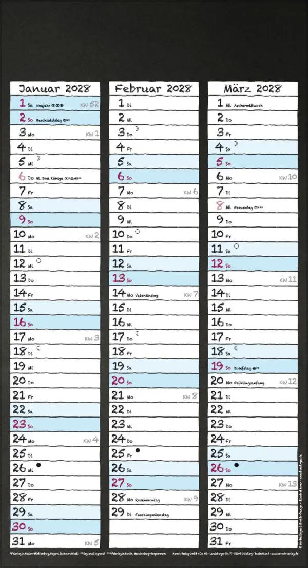 Bild: 9783819304217 | Tafeltimer für 2 mit Zetteltasche 2027 | Korsch Verlag | Kalender