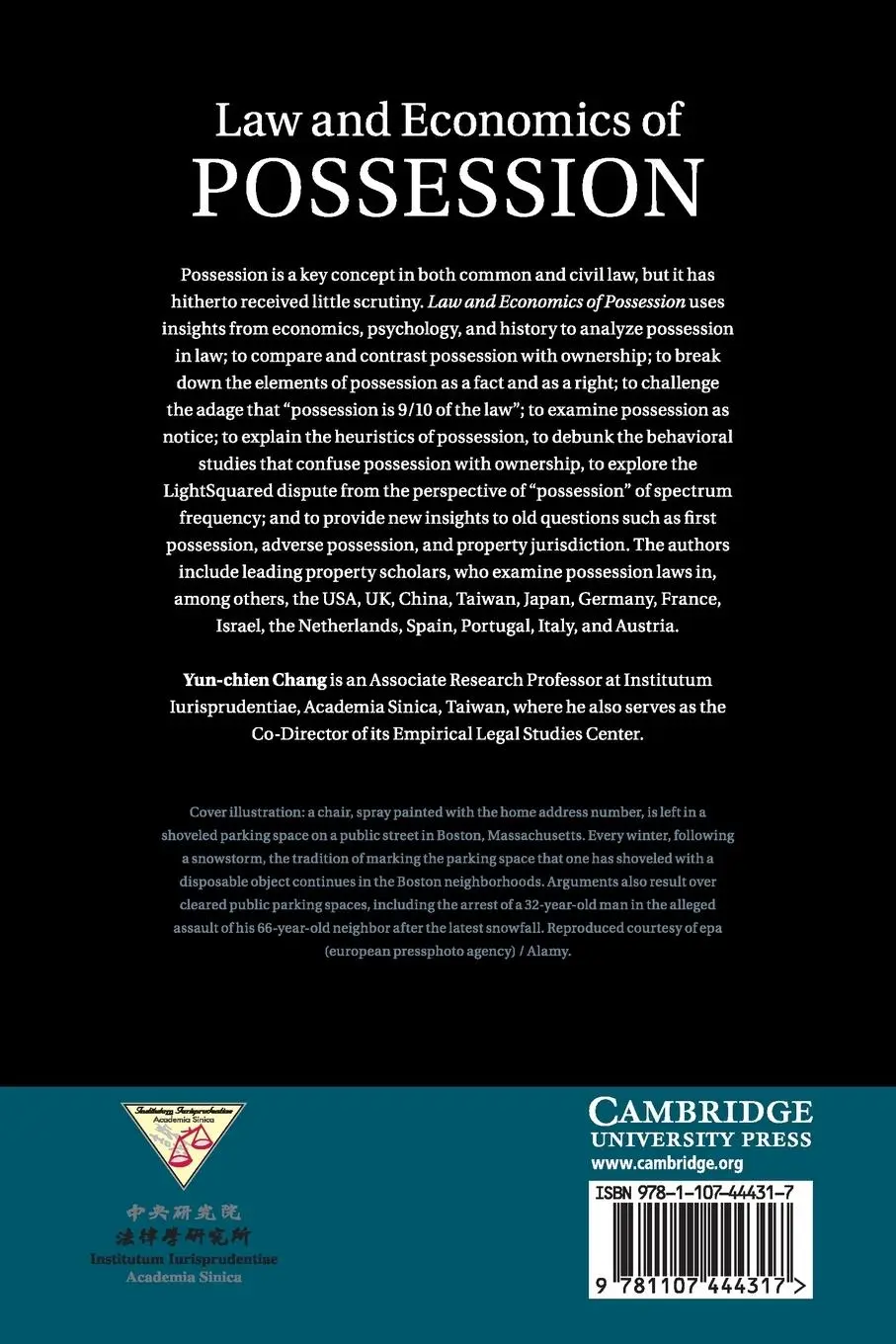Rückseite: 9781107444317 | Law and Economics of Possession | Yun-Chien Chang | Taschenbuch | 2019
