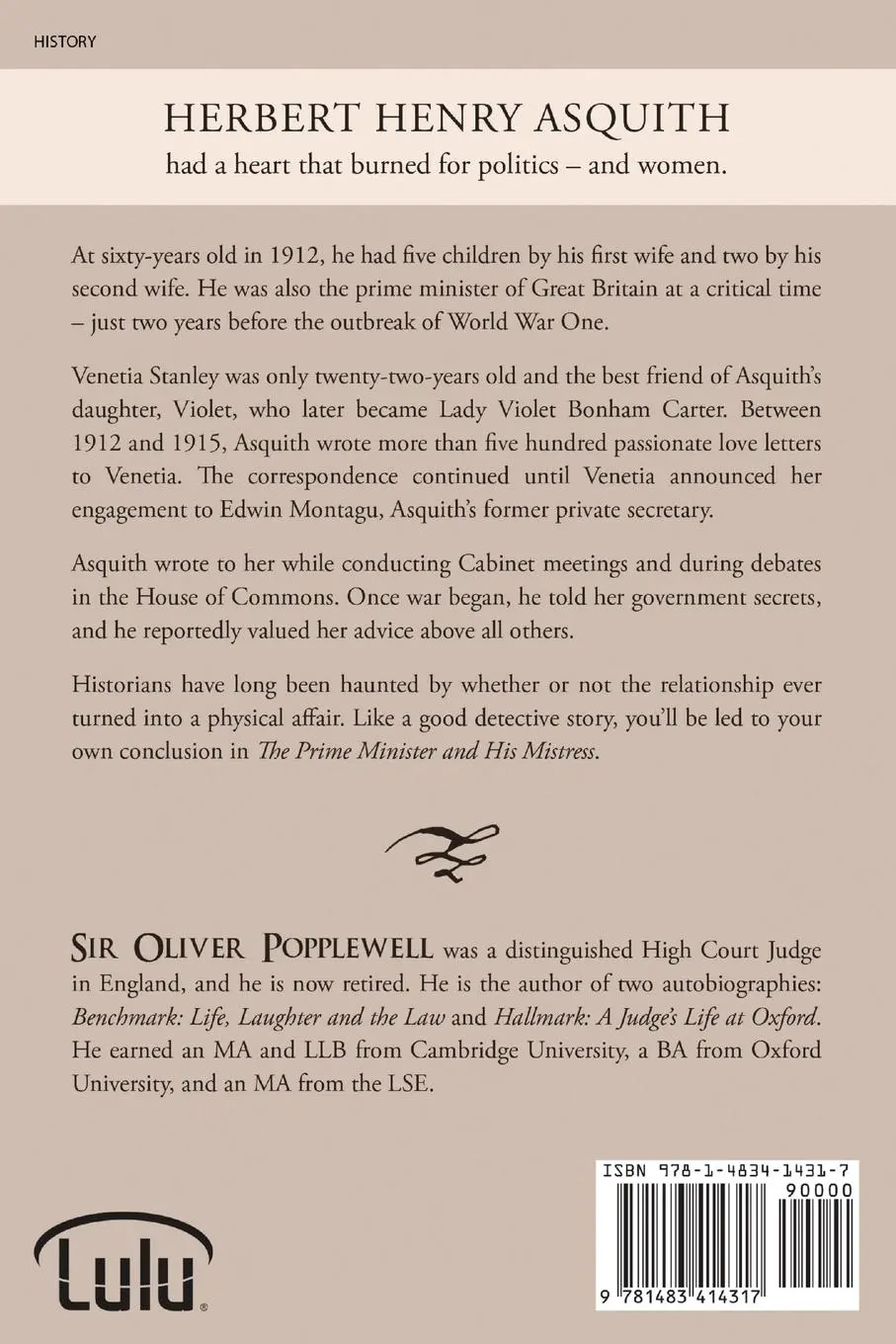 Rückseite: 9781483414317 | The Prime Minister and His Mistress | Oliver Popplewell | Taschenbuch