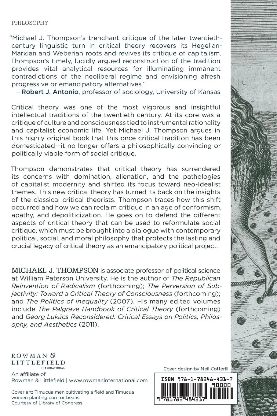 Rückseite: 9781783484317 | The Domestication of Critical Theory | Michael J. Thompson | Buch