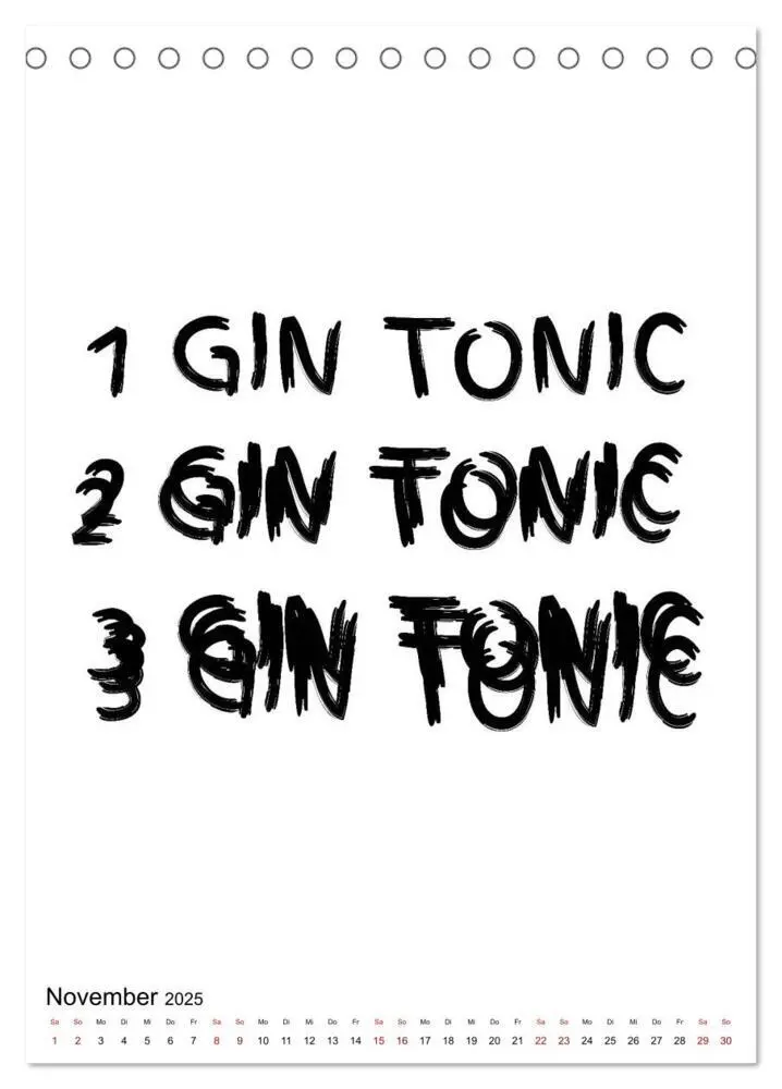 Bild: 9783435934317 | Gin &amp; Tonic - Fun Stuff (Tischkalender 2025 DIN A5 hoch), CALVENDO...
