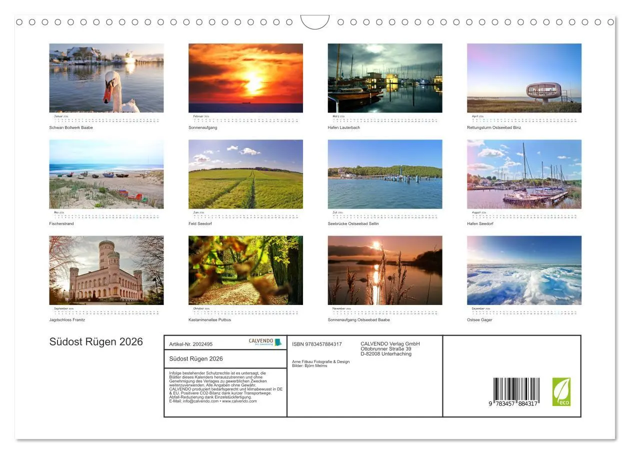 Bild: 9783457884317 | Südost Rügen 2026 (Wandkalender 2026 DIN A3 quer), CALVENDO...