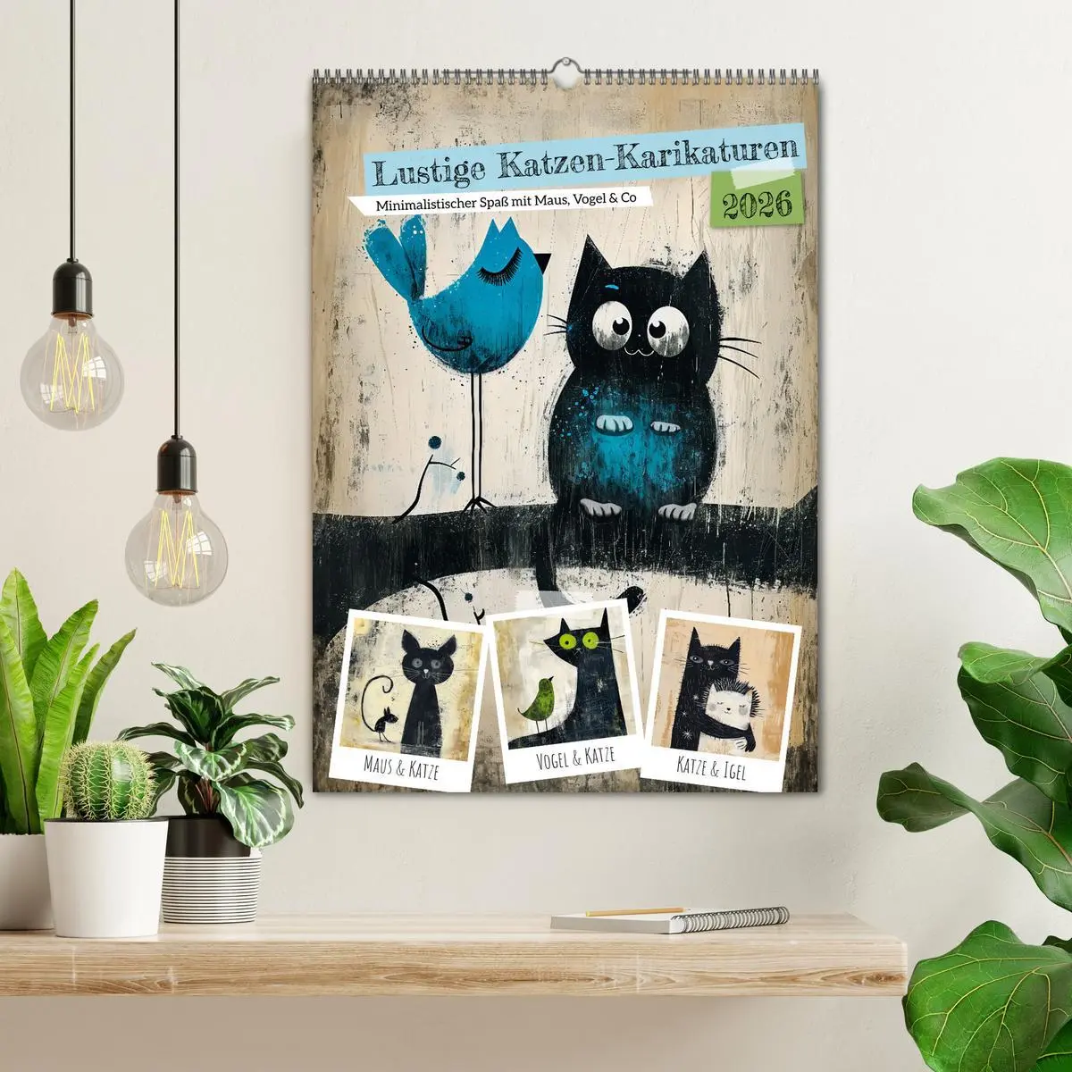 Bild: 9783516284317 | Lustige Katzen-Karikaturen - Minimalistischer Spaß mit Maus, Vogel...