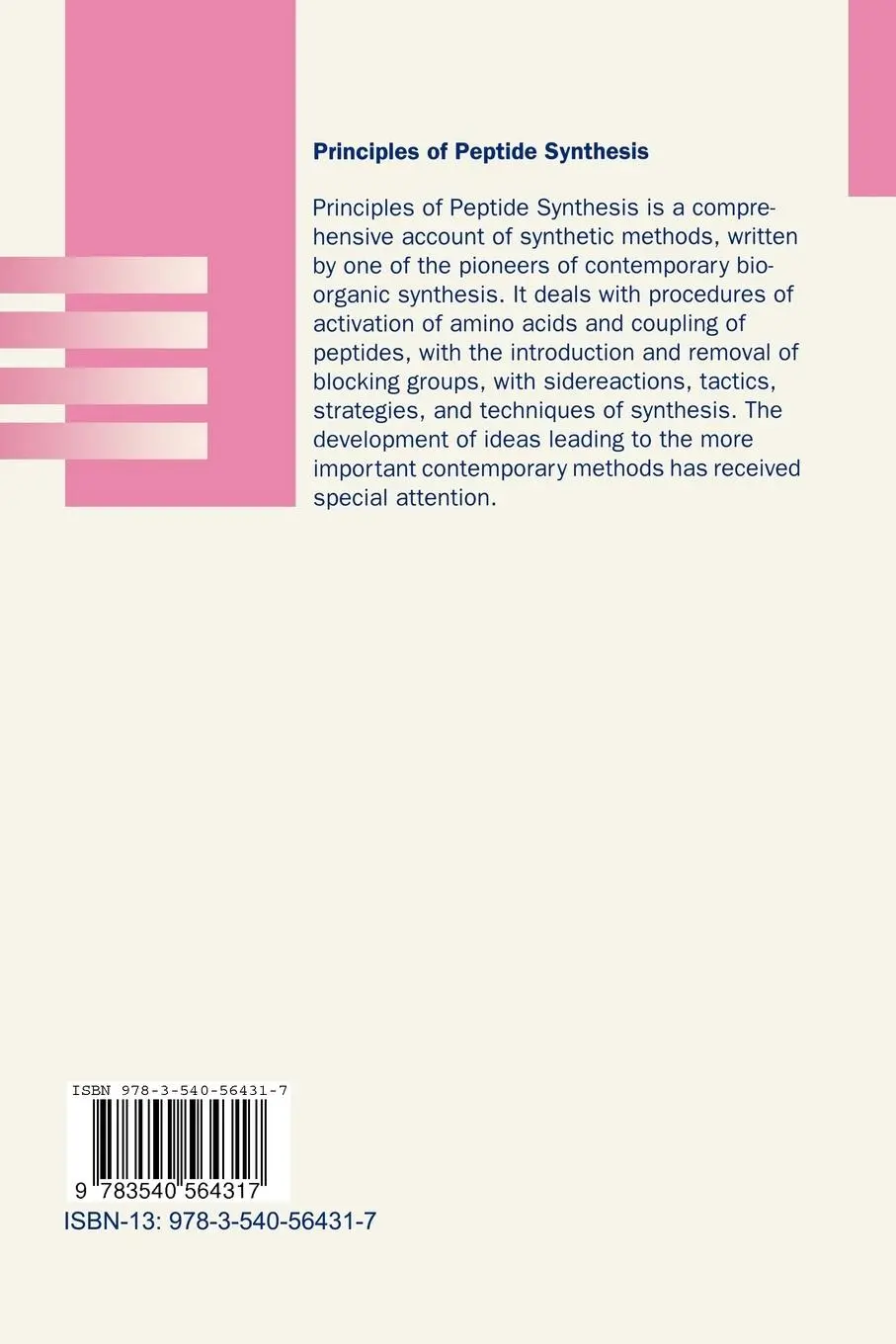 Rückseite: 9783540564317 | Principles of Peptide Synthesis | Miklos Bodanszky | Taschenbuch | xii