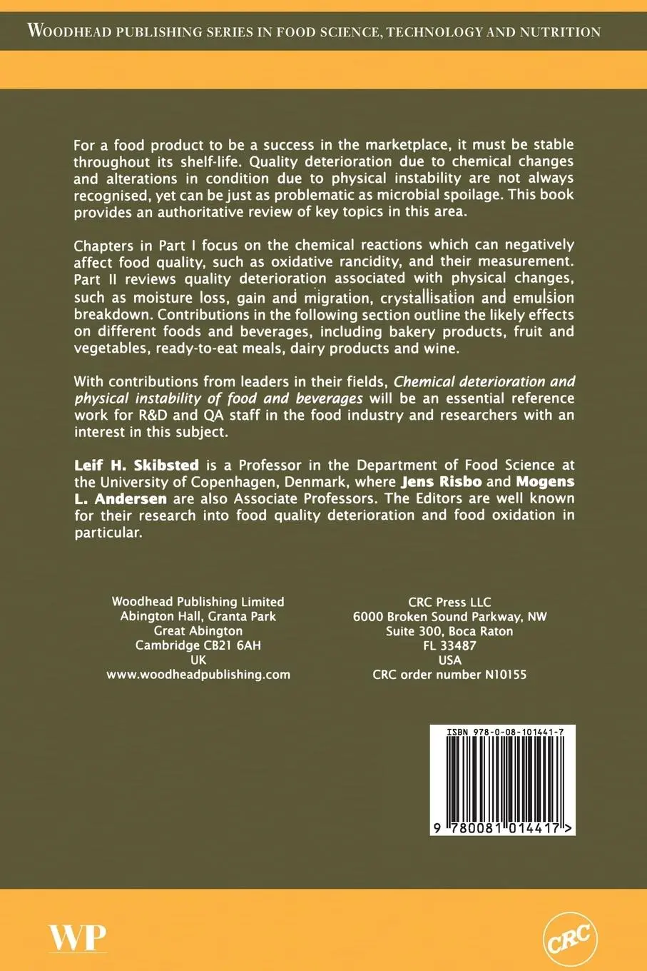 Rückseite: 9780081014417 | Chemical Deterioration and Physical Instability of Food and Beverages