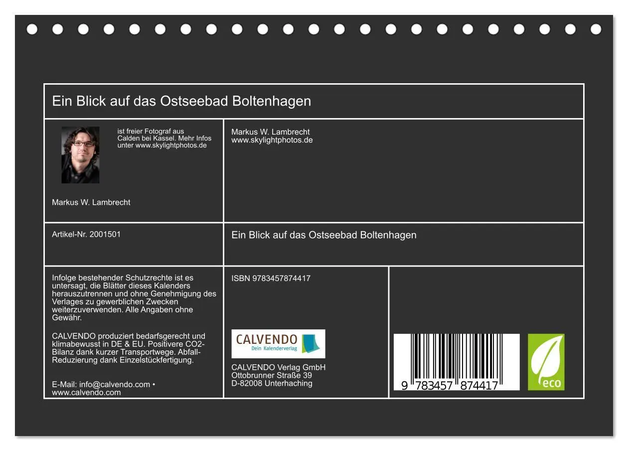 Bild: 9783457874417 | Ein Blick auf das Ostseebad Boltenhagen (Tischkalender 2026 DIN A5...