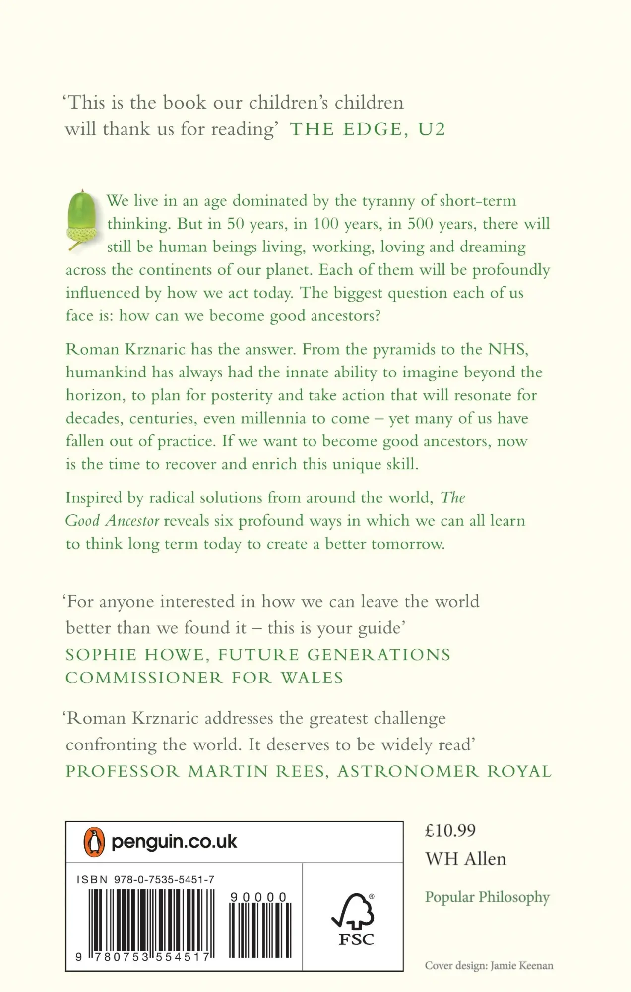 Rückseite: 9780753554517 | The Good Ancestor | How to Think Long Term in a Short-Term World | XII