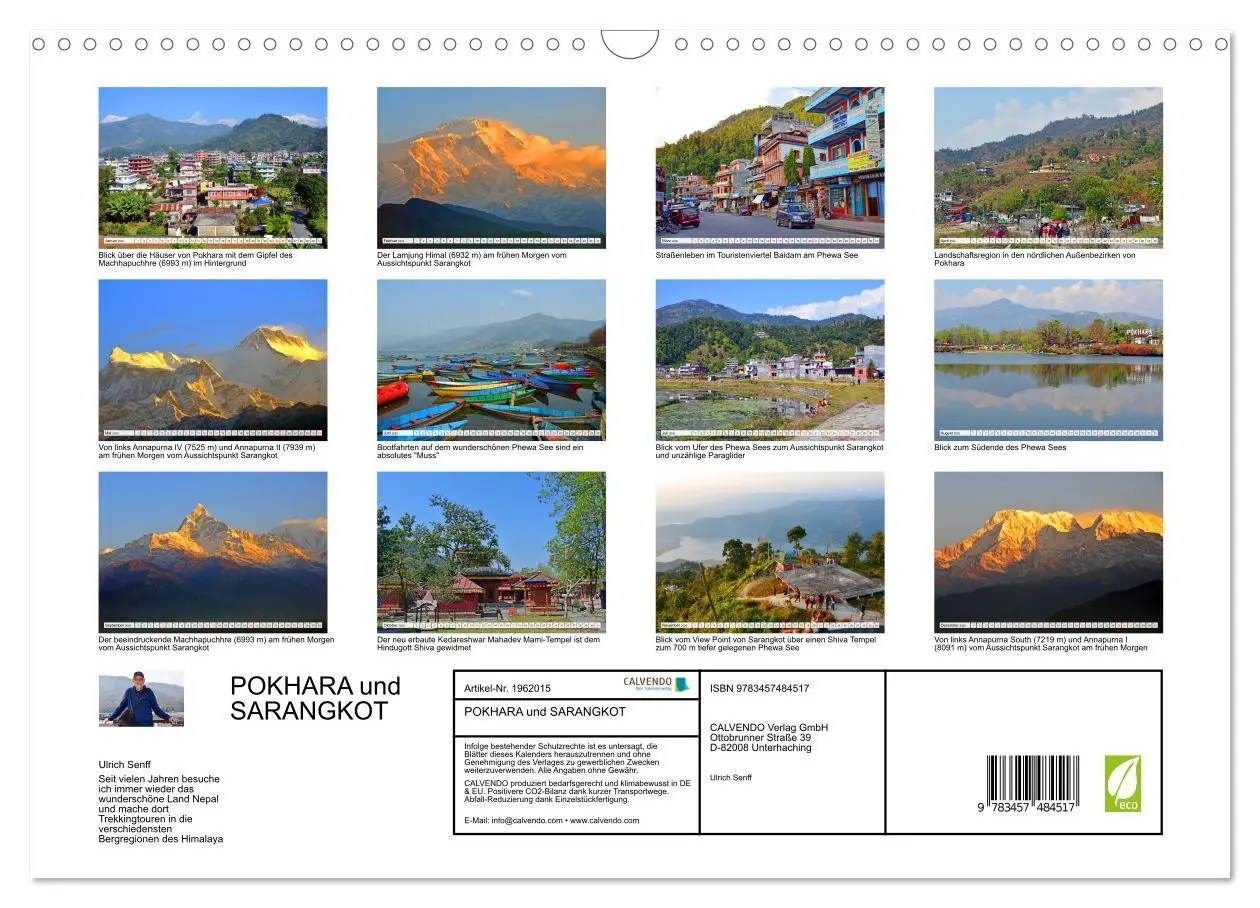 Bild: 9783457484517 | POKHARA und SARANGKOT (Wandkalender 2026 DIN A3 quer), CALVENDO...