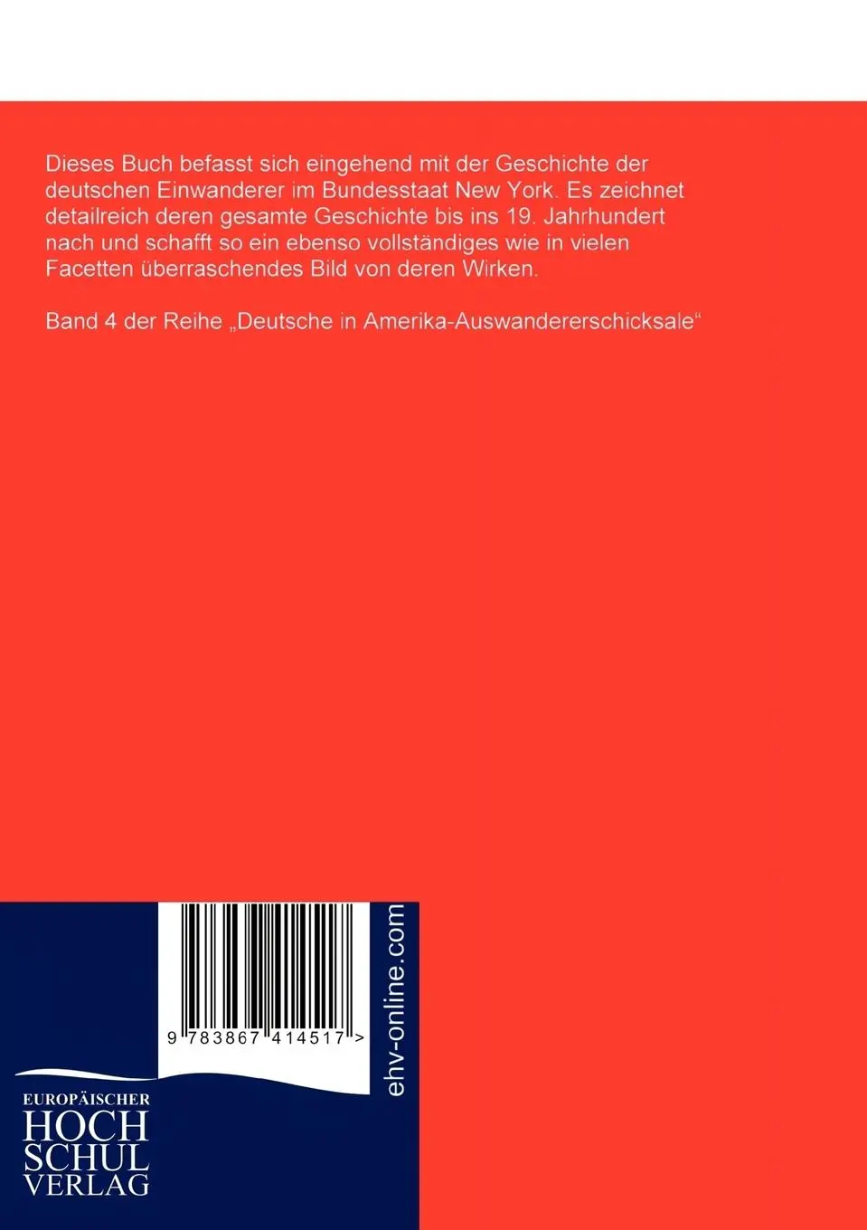 Rückseite: 9783867414517 | Die Geschichte der Deutschen in New York | Friedrich Kapp | Buch