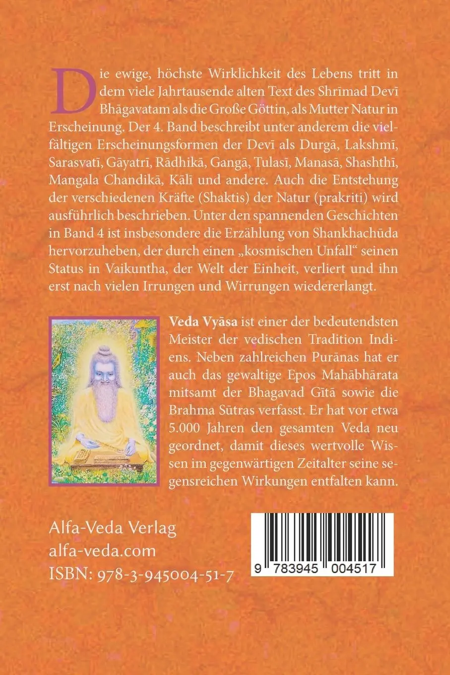Rückseite: 9783945004517 | Shrimad Devi Bhagavatam Band 4 | Mutter Natur in Aktion | Veda Vyasa