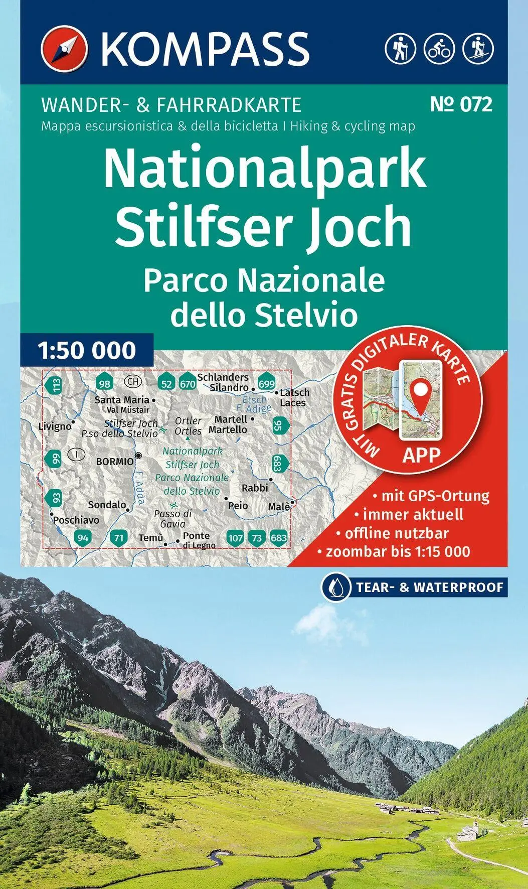 Cover: 9783991544517 | KOMPASS Wanderkarte 072 Nationalpark Stilfser Joch / Parco...