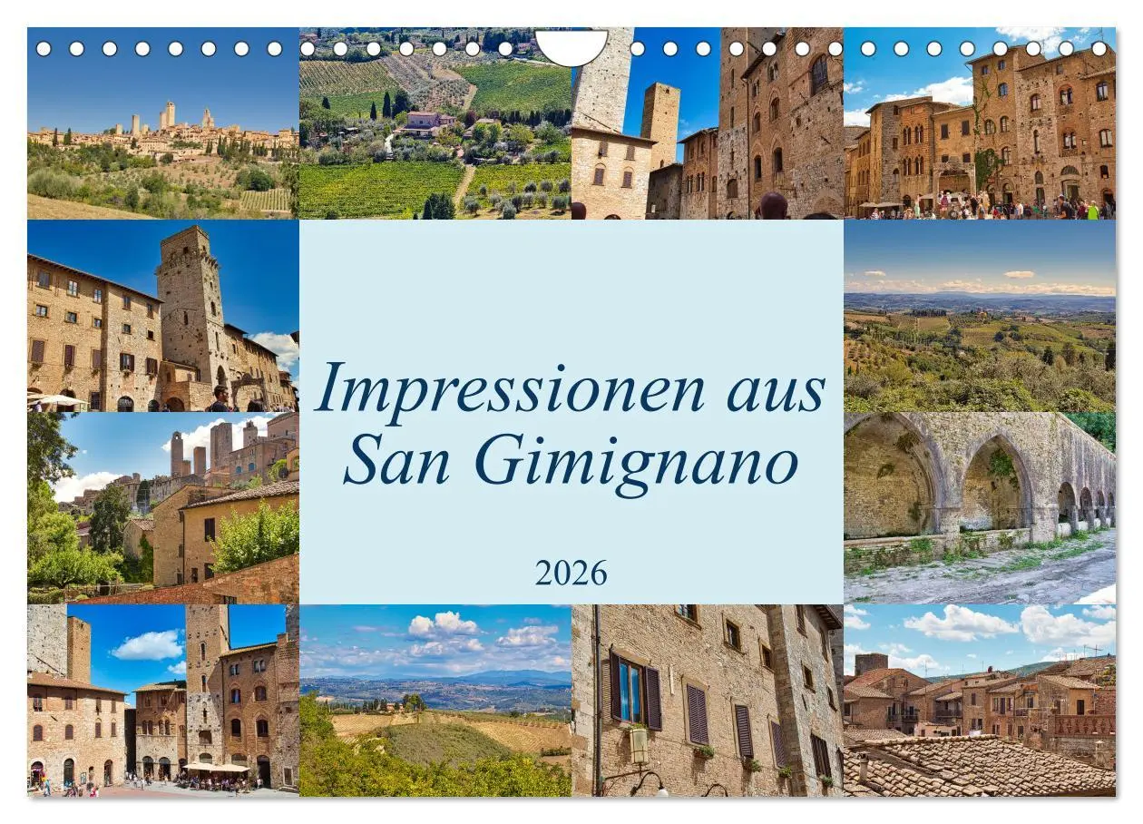 Cover: 9783457544617 | Impressionen aus San Gimignano (Wandkalender 2026 DIN A4 quer),...