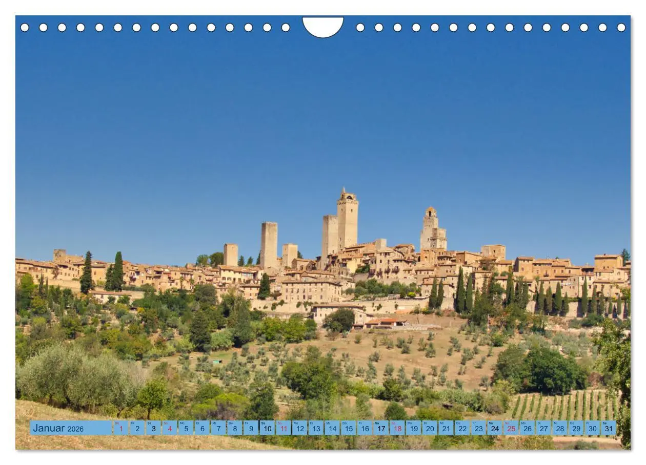 Bild: 9783457544617 | Impressionen aus San Gimignano (Wandkalender 2026 DIN A4 quer),...