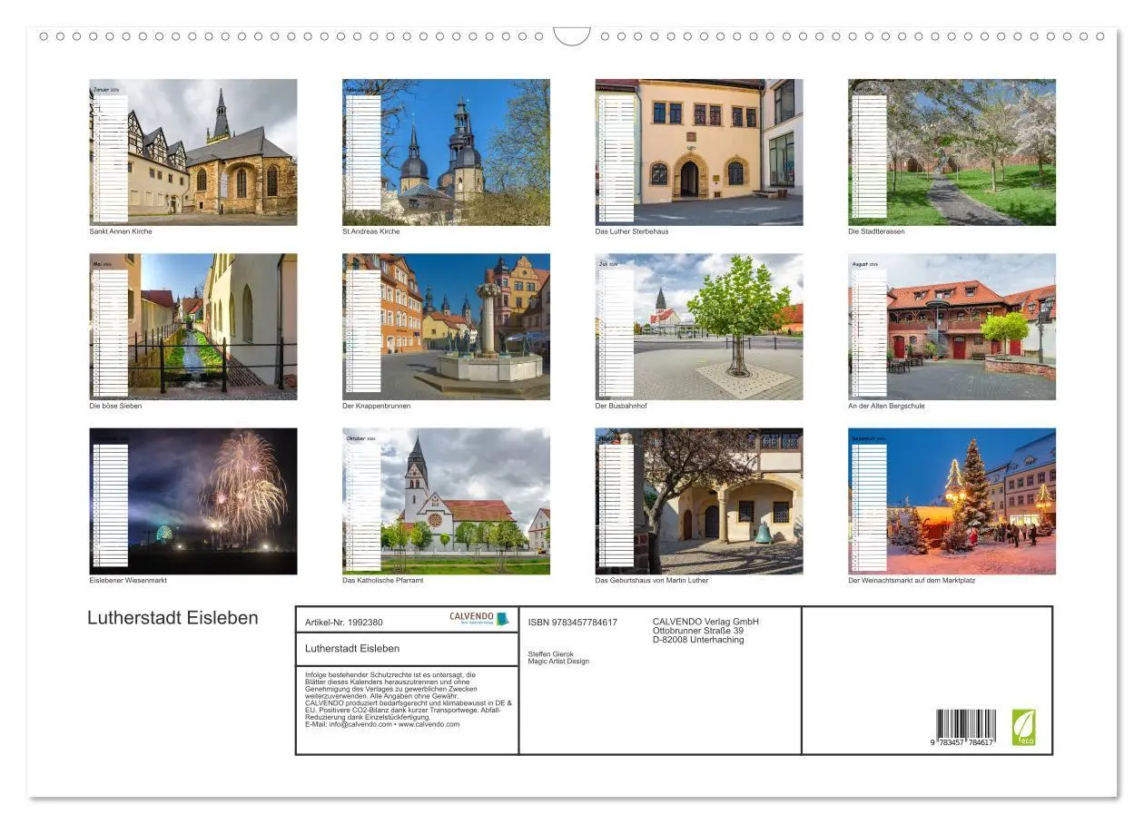 Bild: 9783457784617 | Lutherstadt Eisleben (Wandkalender 2026 DIN A2 quer), CALVENDO...