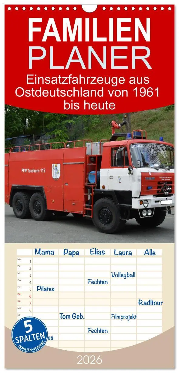 Cover: 9783516494617 | Familienplaner 2026 - Einsatzfahrzeuge aus Ostdeutschland von 1961...