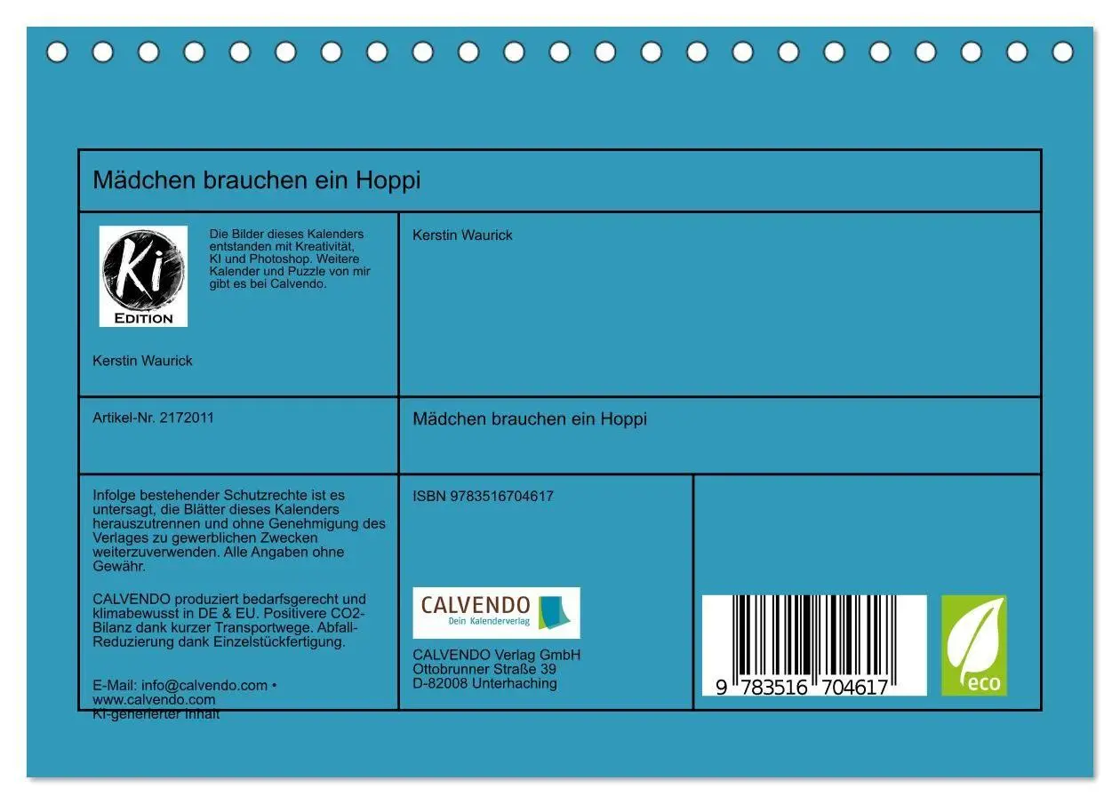 Bild: 9783516704617 | Mädchen brauchen ein Hoppi (Tischkalender 2026 DIN A5 quer),...